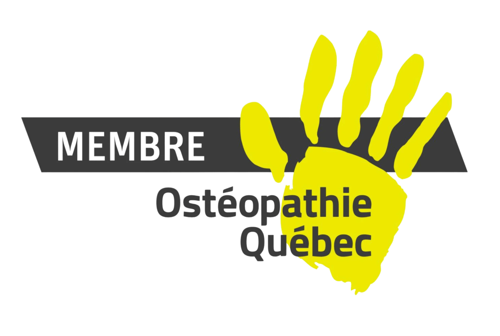 Logo d'Ostéopathie Québec, avec mention membre.